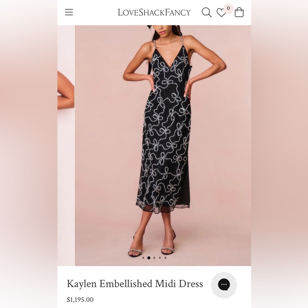 LoveShackFancy Kaylen beaded bow dress - Picture 3 of 3